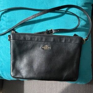 Coach Black Crossbody Bag with Gold Accents